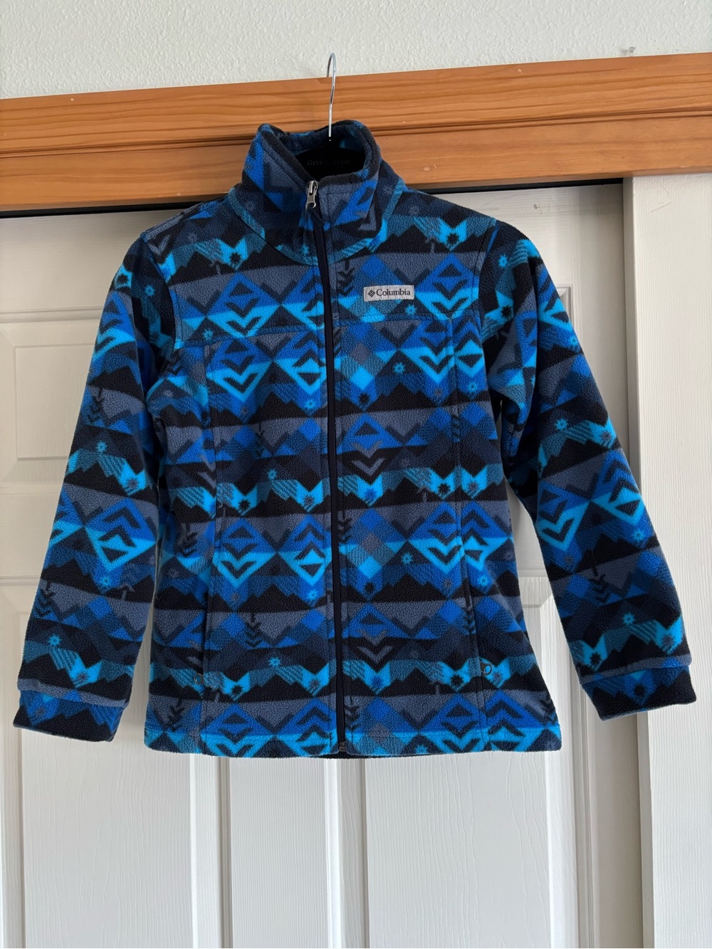 Columbia Kids Blue & Black Geometric Fleece Jacket
